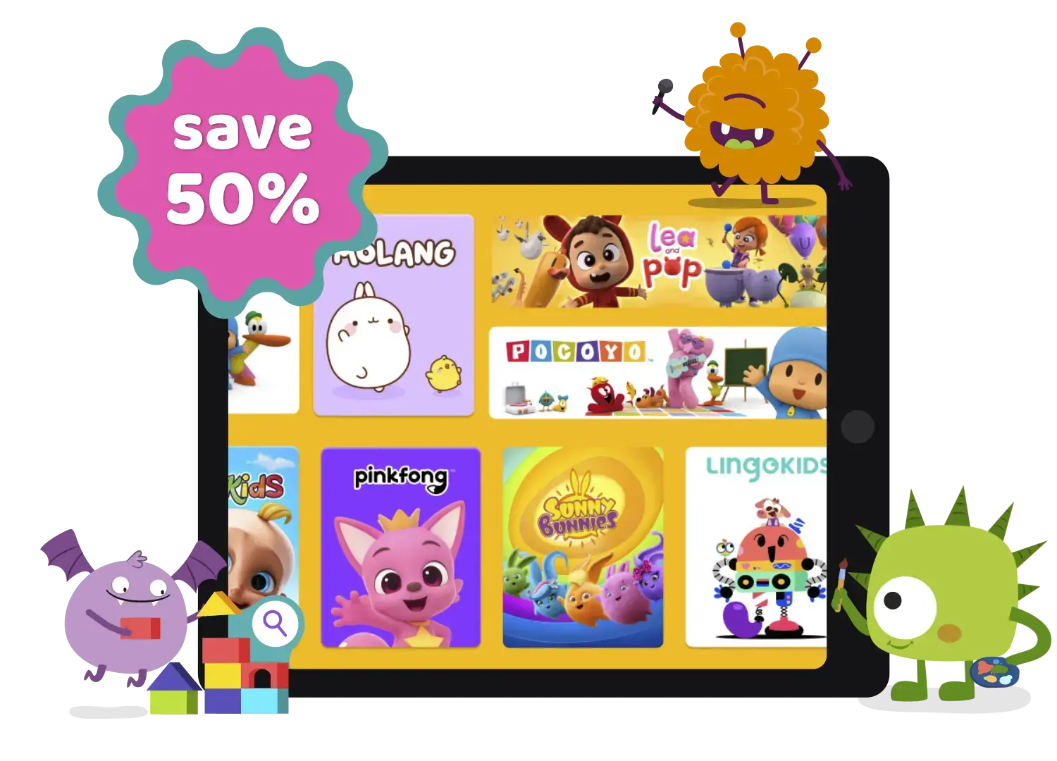 KidsbeeTV-popup-image-save-50%-video-app-tablet-smartphone-for-kids