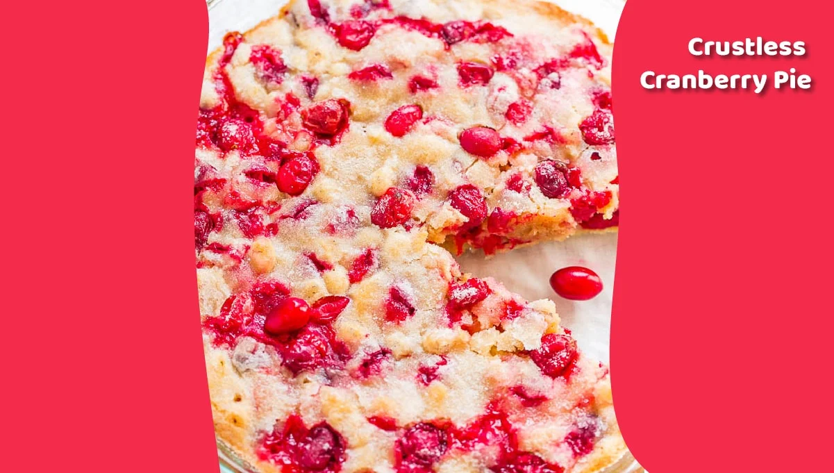 Crustless Cranberry Pie sliced