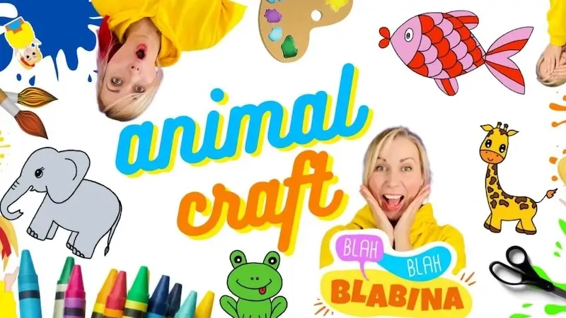 Blabina's creative crafts help kids learn about animals.
