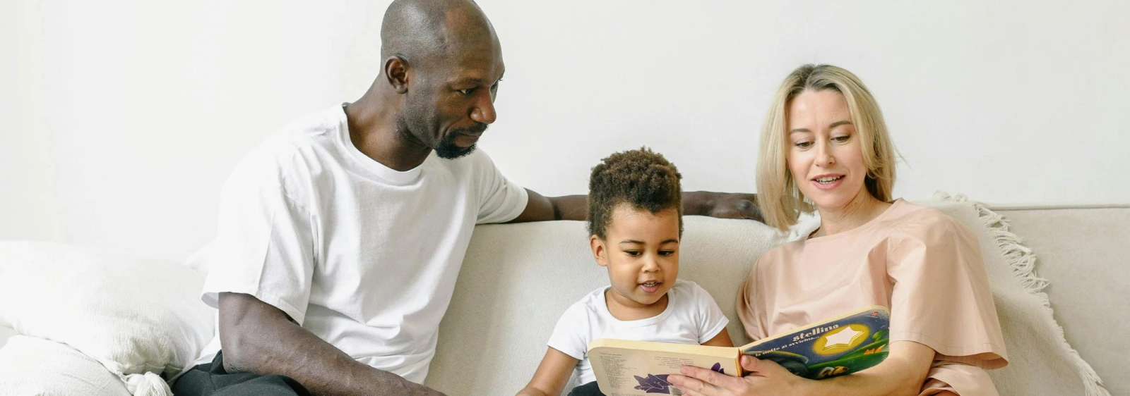 Toddler learning English with parents