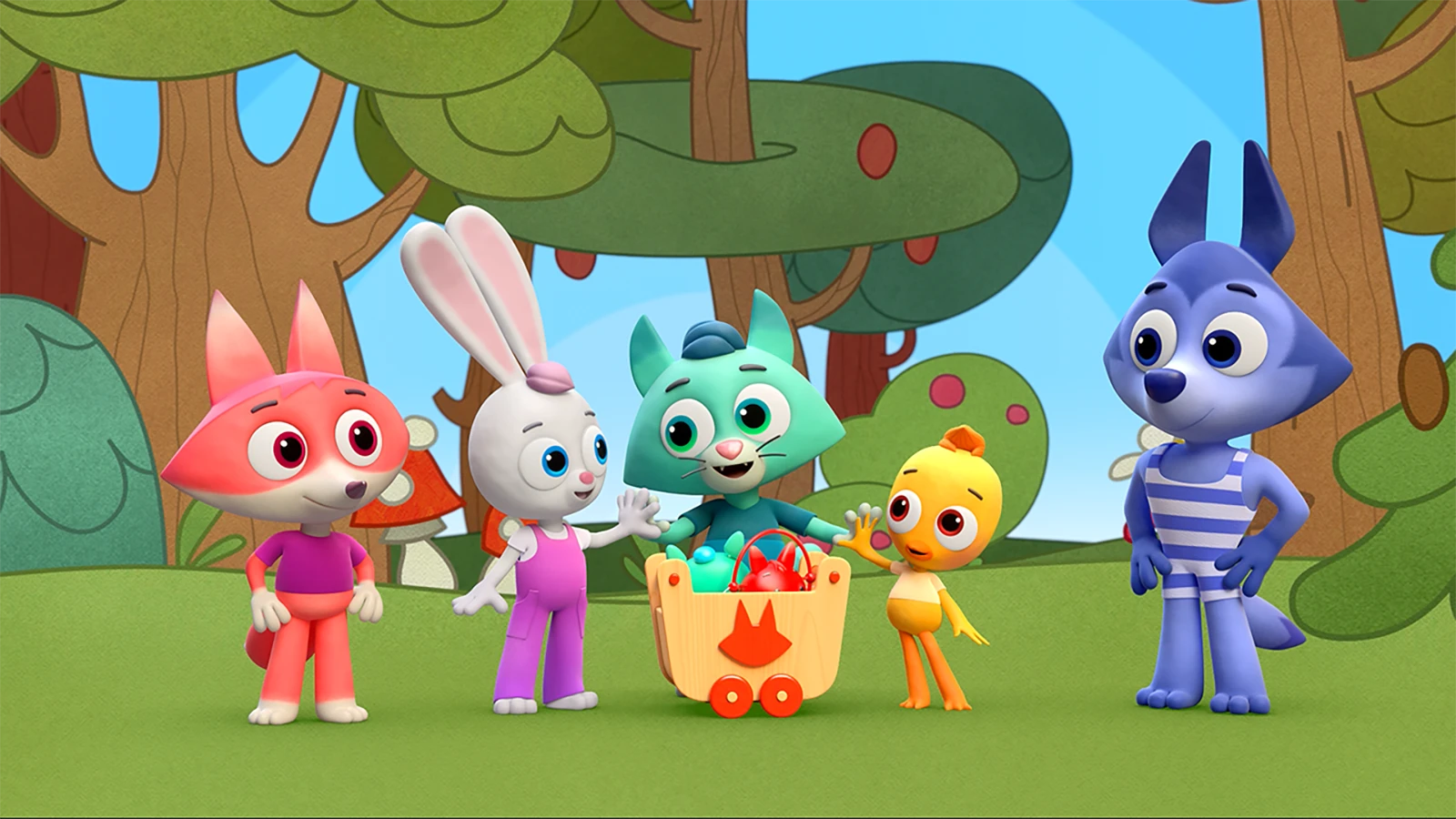 Children watch Beadies characters on a musical adventure