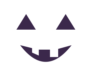 Triangle eyes and a toothy grin